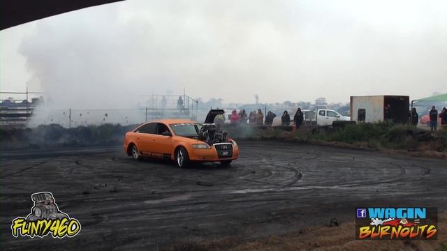 TWIN TURBO & SUPERCHARGED AUDI BURNOUT IN THE WET!! смотреть онлайн