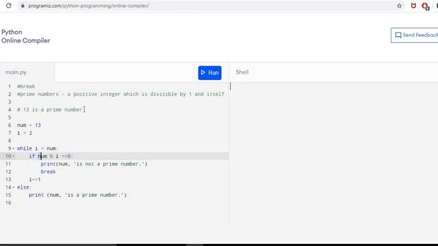 Break in Python with example as calculating prime numbers смотреть онлайн