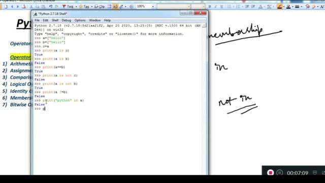 Python Operators , Identity , Membership, Bitwise Operators with examples смотреть онлайн