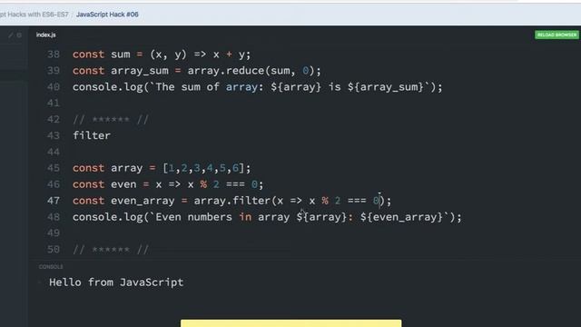Javascript Hack with ES6 Array #06 смотреть онлайн