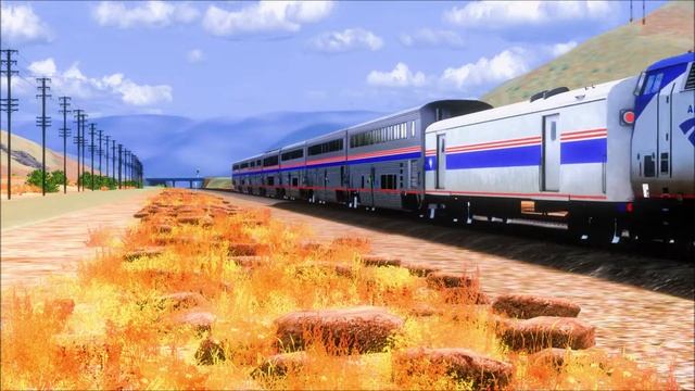 HD Train Simulator: AMTK 1 Rolls Through West Cameron, California смотреть онлайн