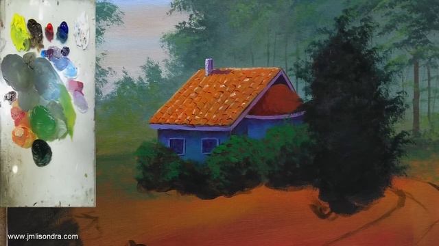 TUTORIAL : Acrylic Painting Landscape /  House Garden / JMLisondra