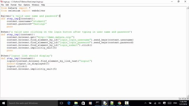 Selenium Python Webdriver Tutorial - Behave (BDD) Framework смотреть онлайн