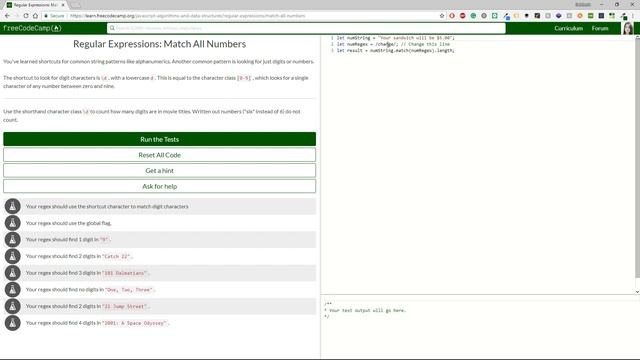 [4/6] Regex -- Match all letters and every num | FreeCodeCamp Challenges смотреть онлайн