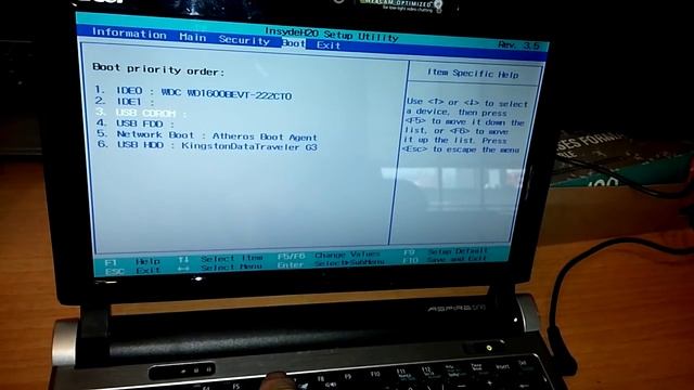 How to change boot priority sequence in BIOS Acer смотреть онлайн