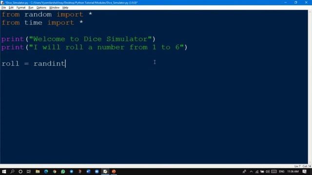 01. Simple Dice Simulator in Python смотреть онлайн