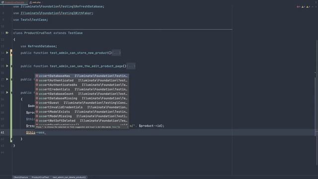 #11 Testing in Laravel | Test Authenticated User Can Delete Product | Laravel Testing Tutorial смотреть онлайн