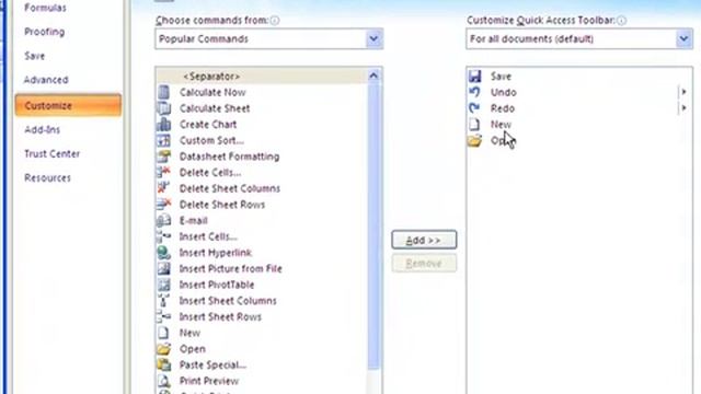 Excel 2007-10 Quick Access Toolbar смотреть онлайн