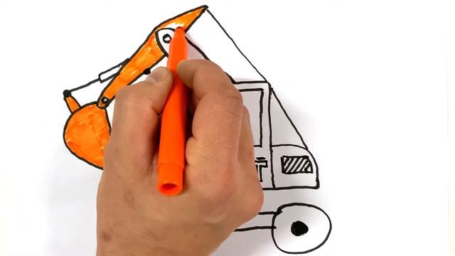 Как нарисовать ЭКСКАВАТОР / ТРАКТОР / Раскраски Детям смотреть онлайн