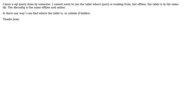 DevOps & SysAdmins: Table seems to be hidden in MySQL DB, query runs fine смотреть онлайн