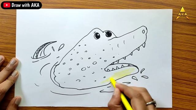 How to draw Crocodile easy drawing trick || मगरमच्छ कैसे बनाते हैं | Crocodile drawing for beginner смотреть онлайн