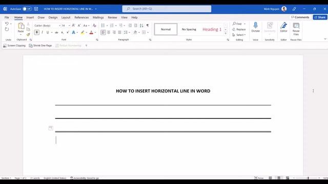 How to insert 6 types of horizontal line in Word смотреть онлайн