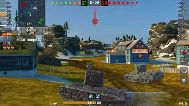 World of Tanks Blitz, Нарезка ваншотов на КВ-2 (Возрождение) смотреть онлайн
