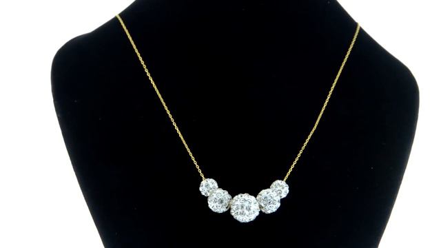 Vera Perla Gradual Crystals Balls Necklace смотреть онлайн