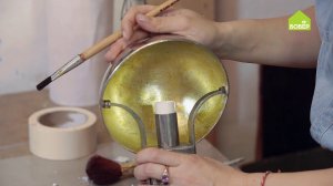 Покрываем старый плафон серебряной поталью