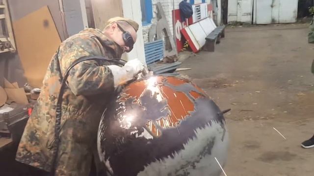 Рисунок на металлическом шаре - плазменная резка смотреть онлайн