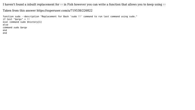 fish: sudo: !!: command not found (4 Solutions!!) смотреть онлайн