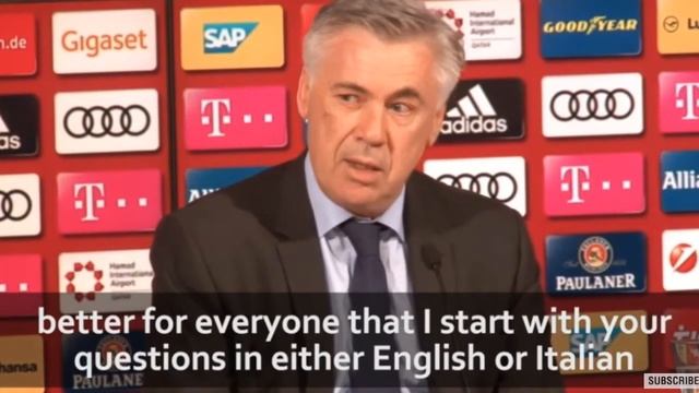 Carlo Ancelotti speaking Italian, German, English and Spanish смотреть онлайн