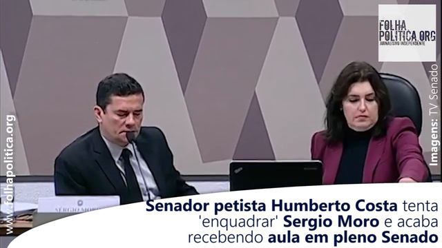 Senador petista Humberto Costa tenta 'enquadrar' Sergio Moro e acaba recebendo aula em pleno Senado смотреть онлайн