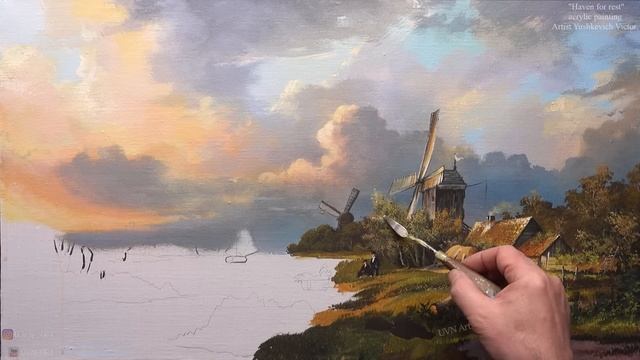 Rest Shelter / Acrylic Landscape / Summer Landscape / Time Travel. Viktor Yushkevich. #102 смотреть онлайн
