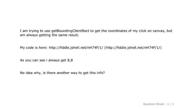 HTML : canvas onclick coordinates using getBoundingClientRect always the same смотреть онлайн