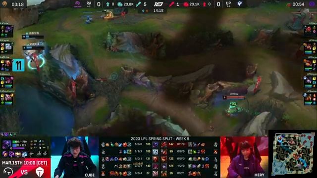 RA vs UP - Game 1 | Week 9 Day 2 LPL Spring 2023 | Rare Atom vs Ultra Prime G1 смотреть онлайн