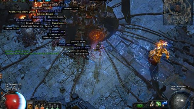 Path Of Exile Raging Spirits Vs Dom (arc+curse On Hit+ele Weak+flammability)