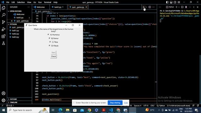 Quiz Game Python project. смотреть онлайн