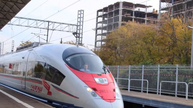 Высокоскоростной электропоезд ЭВС2-01 "Сапсан" проследует станцию Останкино смотреть онлайн