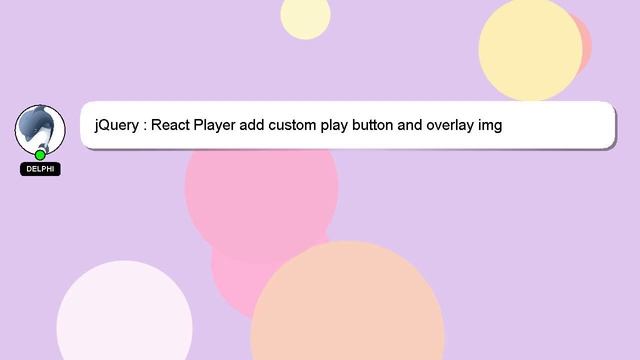 jQuery : React Player add custom play button and overlay img смотреть онлайн
