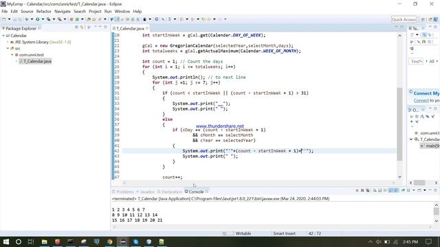 JAVA CALENDAR | JAVA CONSOLE CALENDAR смотреть онлайн