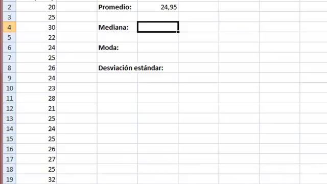 Excel: Funciones estadísticas: promedio, mediana, moda y desviación estándar смотреть онлайн