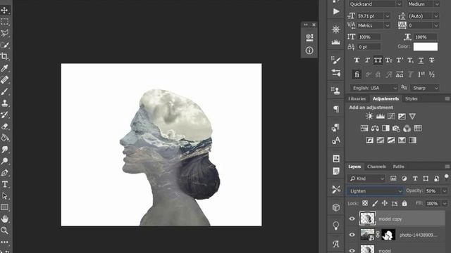 Double Exposure Effect in 5 minutes - Photoshop Tutorial | طريقة عمل تأثير التداخل смотреть онлайн