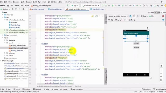 Intent en Android - Lanzar segunda actividad y pasar datos entre actividades en Android Studio смотреть онлайн