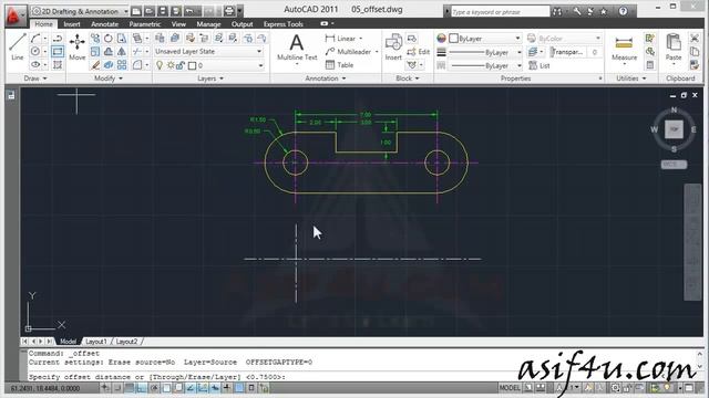 AutoCAD Essential Training 32 Offset tool смотреть онлайн