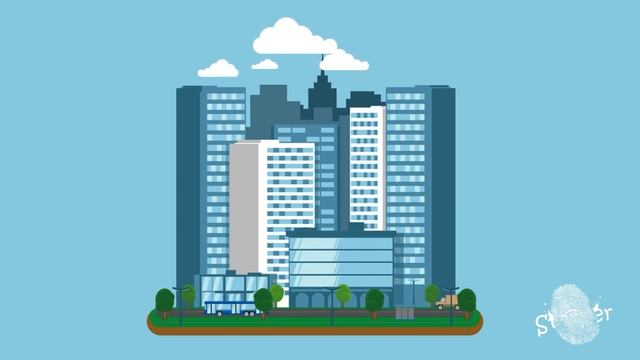 Анимация города в After Effects. смотреть онлайн