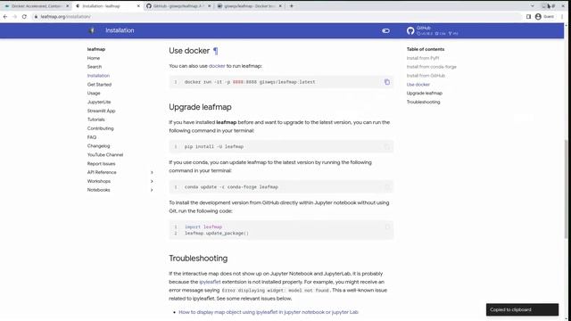 Using docker to run geemap and leafmap смотреть онлайн
