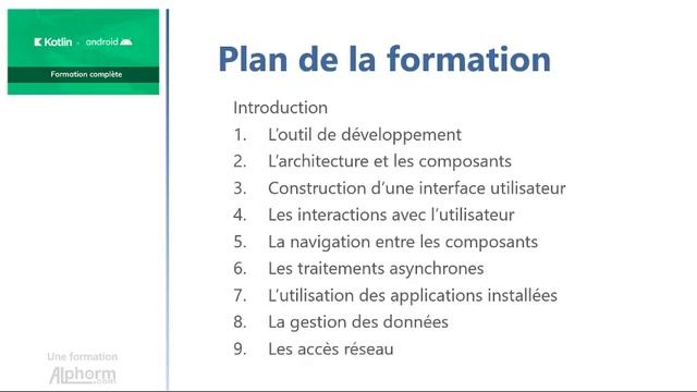Vidéo présentation de la formation Android et Kotlin смотреть онлайн