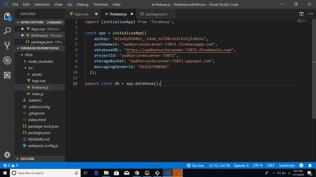 Build a CRUD Application with Vue.js and Firebase (Part-4) Adding Firebase to Project смотреть онлайн