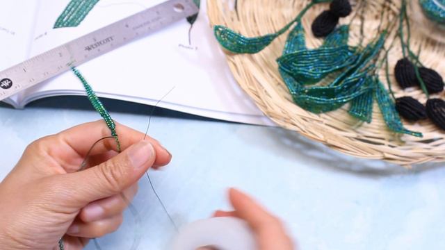 French beaded olive branch - project preview, book "Bead Flora: French Beaded Branches in Bloom" смотреть онлайн