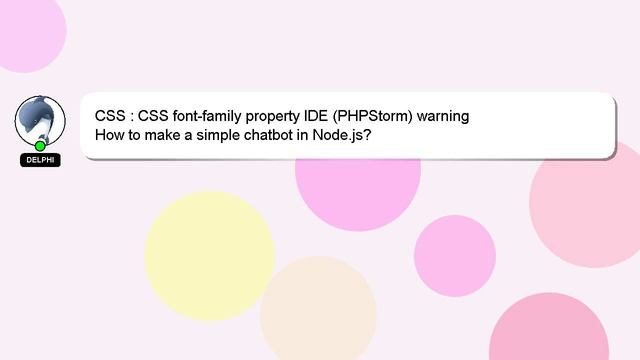 CSS : CSS font-family property IDE (PHPStorm) warning смотреть онлайн