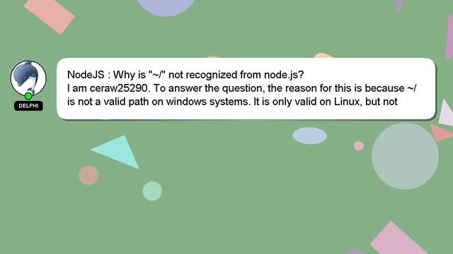 NodeJS : Why is "~/" not recognized from node.js? смотреть онлайн