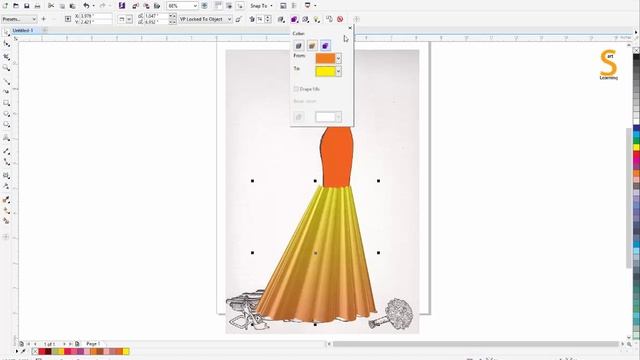 Gown dress designing in coreldraw with extrude tool смотреть онлайн