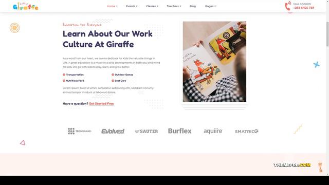 Giraffe - Kindergarten Education WordPress Theme Wordpress Kindergarten Theme parents Ruka смотреть онлайн