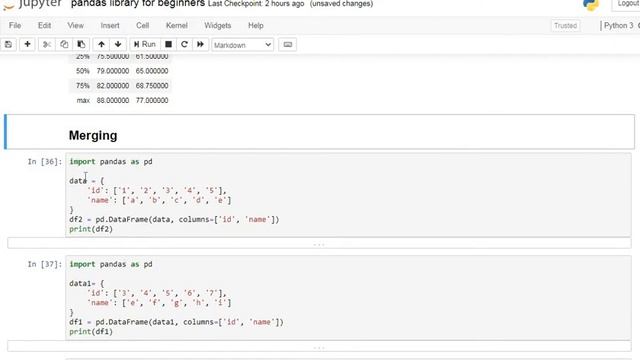 Tutorial 3 - How to use merge( ) and describe( ) using pandas library in python | Jupyter notebook смотреть онлайн
