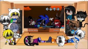 gacha fandom react to FNF Sonic.exe Update 2.0 - Faker + Black Sun (4k) (FC)