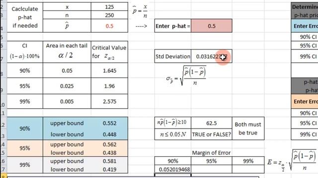 Estimating Population Proportion Excel смотреть онлайн