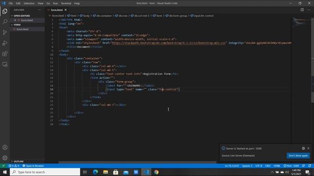 Create Registration form using | HTML & BOOTSTRAP | смотреть онлайн