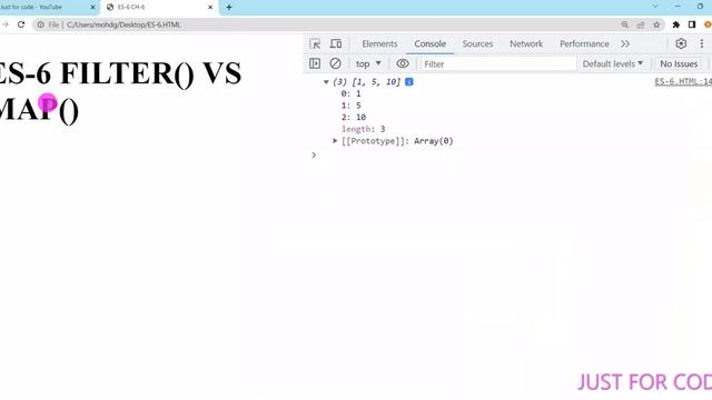 #6 FILTER() VS MAP() USE IN ES6 || ES6 In JavaScript Tutorial For Beginners In Hindi @Justforcode смотреть онлайн