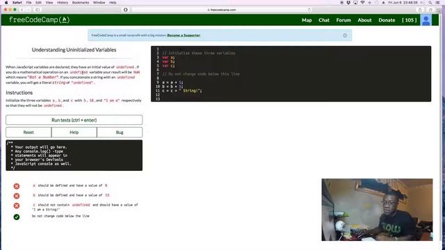 Understanding Uninitalized Variables | JavaScript Tutorial | FreeCodeCamp смотреть онлайн